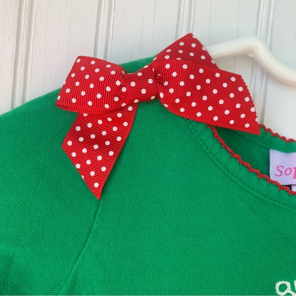 Sophie Rose (3T) Festive Green Holiday Dress with Red Accents - Picture 6 of 8
